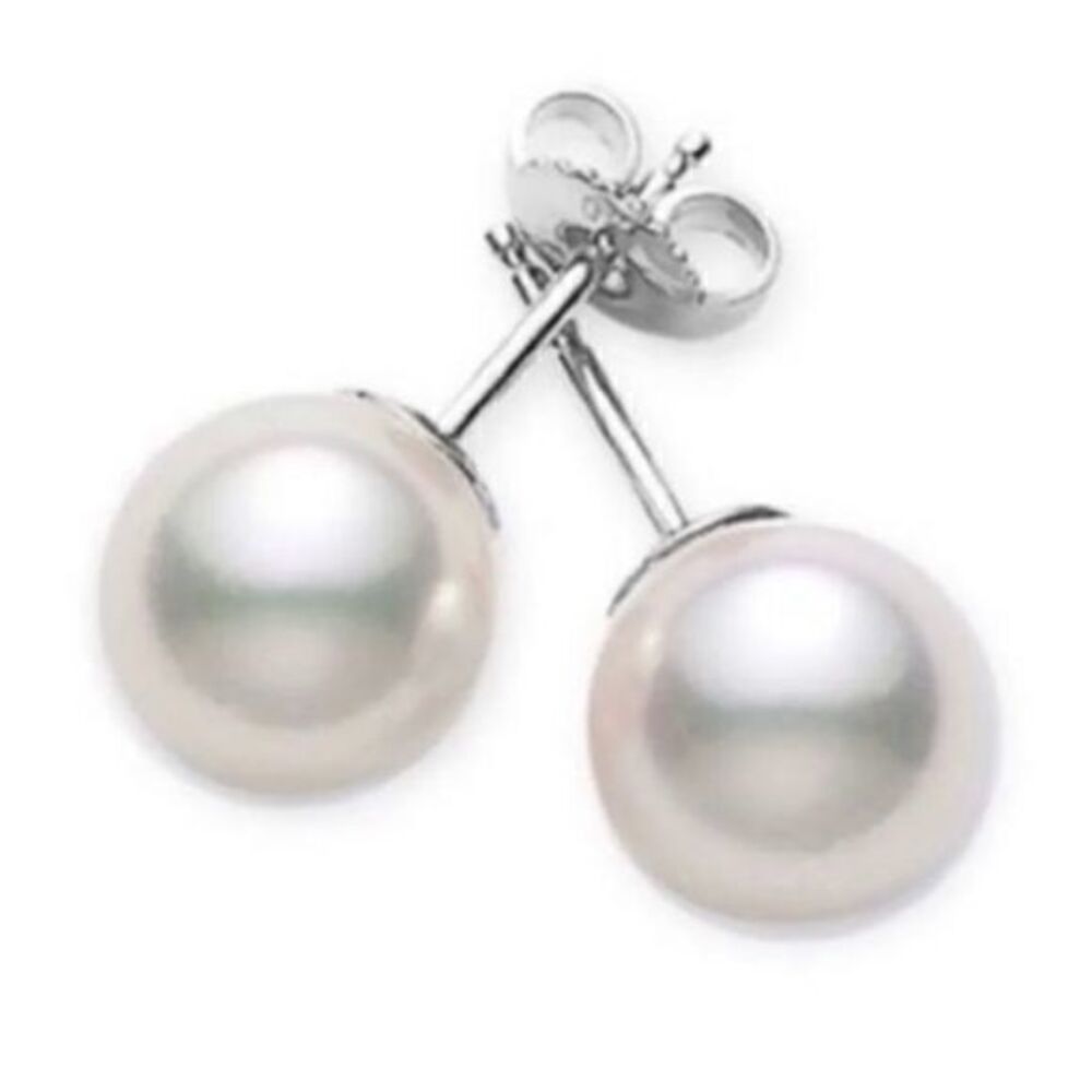 NWT 925 Sterling Silver 6mm Freshwater Pearl Earrings Studs